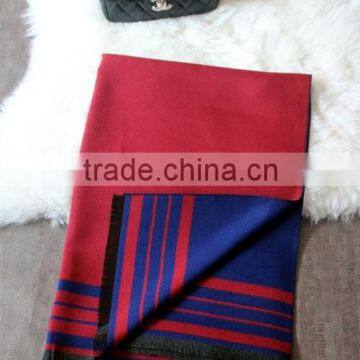 High Grade Fashion Women Brand Navy Blue Wool Cashmere Scarf Pashmina With Fringes photo-4