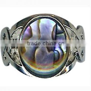 Simple & Pretty Authentic Genuine Oval Paua Shell Ring Paua Shell Inlay Victorian Style Ring Cabochon paua shell men's ring