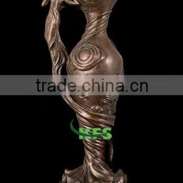 Bronze big vase with angel statue