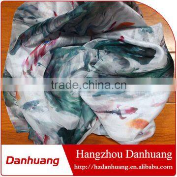 Fashionable 30D chiffon imitation digital printing long scarf shawl women scarf