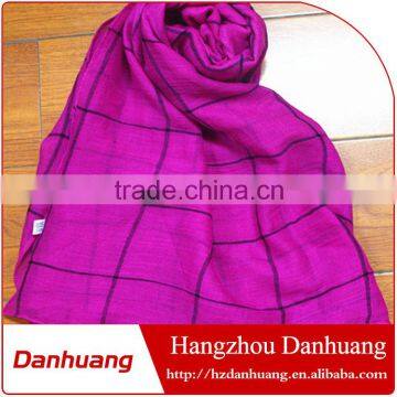 Fashionable voile plaid printed long scarf scarf display