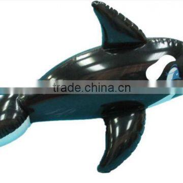 PVC inflatable dophin/shark animal riders toys float for kids water sports