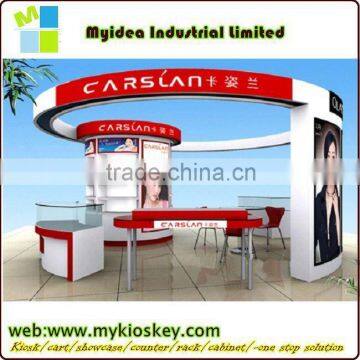 Wood Glass Cashier Counter With High Power LED Light