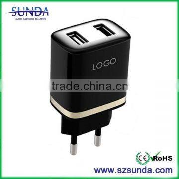 5V 2.1A mine travel charger for mobile with US EU plug