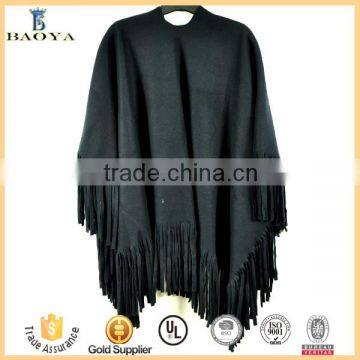 Fashion Factory Price Premium Lady Black Polyester Lace Shawl photo-2
