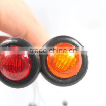 12V 3-SMD LED AMBER ROUND MARKER/CLEARANCE LAMP PILOT LIGHT - Trailer/Truck/Boat