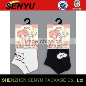 recycled material, hot sale kids socks paper rider packaging made with plastic hook                        
                                                Quality Choice