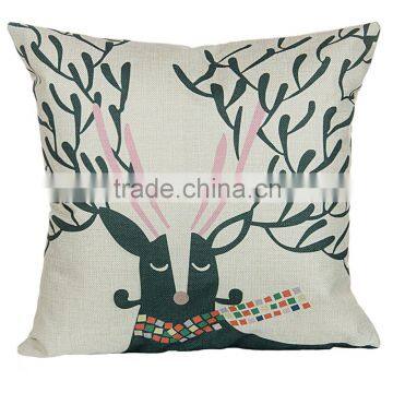 2016 Hot Sale Home Decorative Custom Deer Printing Linen Cheap Cushion Cover photo-3
