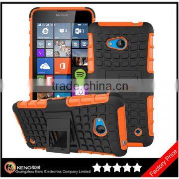 Keno Dual Layer Tough Rugged Kickstand Hybrid Heavy Duty Shockproof Cover Case for Microsoft Lumia 640