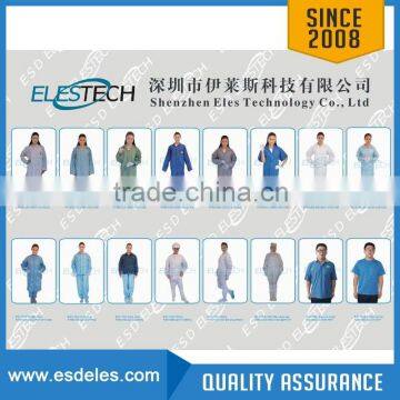 Antistatic ESD Clean room polyester clothing overcoat smock lab coat uniform workwear suit