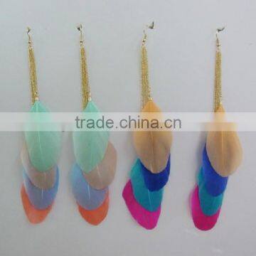 Wholesale fashion feather earrings-7315 B C