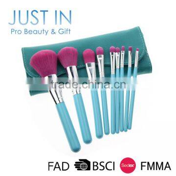 9Pcs/Set Blue Handle Cheap Make Up Brush Set