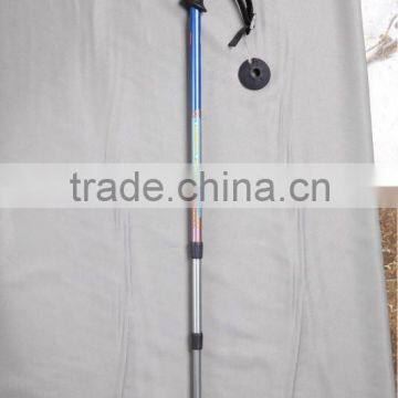 Custom 3 section outer lock walking stick Telescopic Nordic trekking poles With clamp/lock selections