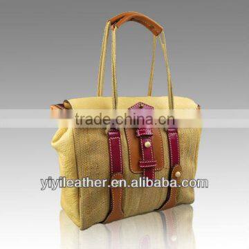 1095-2014 Fancy Wholesale Straw Bags, Fashion Canvas Tote Bag