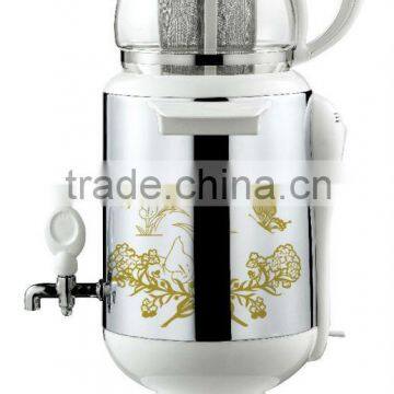 2.5L Russia stainless steel samovar CA-902BS with flower