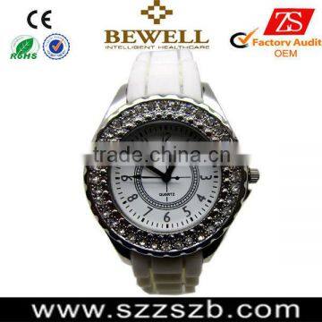 Fashion white silicone watch ,new silicon watch, 43mm waterproof watches silicone