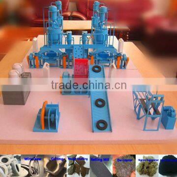 full automatic used car tyre shredder line