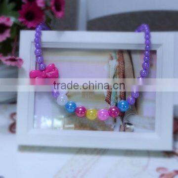 2014 new design colorful chunky bubblegum necklace