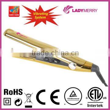 Factory Direct 100-240V Universal Voltage 230C/450F Nano Titanium Floating hair straightener gold CE Rohs CETLus CTUVus                        
                                                Quality Choice