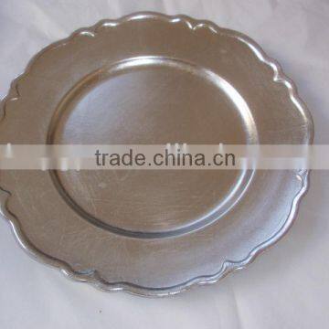 Plastic Plate with Silver Foil Finish