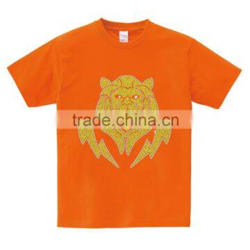 Hotfix Iron on Glitter Tiger Motif Custom Design Men Multicolor Cotton Tshirt photo-3