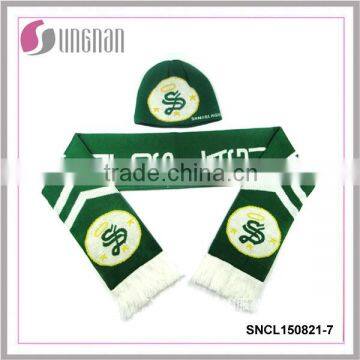 2015 Manufacture football scarf and hats fan scarf and hats acrylic scarf and hats