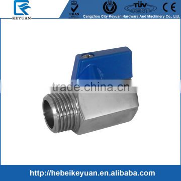 PN63 BSP/NPT cf8m stainless steel 316 female male mini ball valve