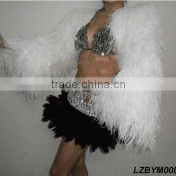 white Ostrich Feather fringe trim LZBYM008