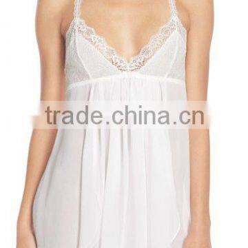 Wholesale Hot Girls Sexy Lace Trim Chiffon Embroidered Bridal Camisole/Blouse