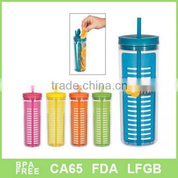 Promotional double wall plastic milk tumbler