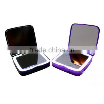 Beauty Slim Portable Folding Lighted Pocket Mirror With Power Bank for Travel photo-6