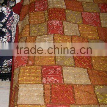 Gold threads multi patchwork BEDCOVERS BEDSHEET