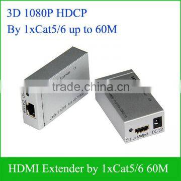 3D HDMI Extender 60m by single UTP Cat6 CAT5e x 1 Cable Extend HDTV up To 60Meters For 1080P Transmitter and Receiver