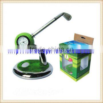 golf pen set Pens Holder with Ballpoint Pens with alarm clock