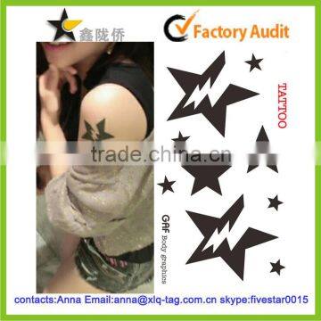 2014 Hot sale custom temporary star tattoo sticker