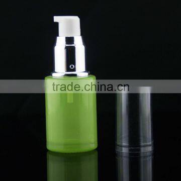 Special Painted Green Cosmetic Glass Bottle With Silver Pump photo-2