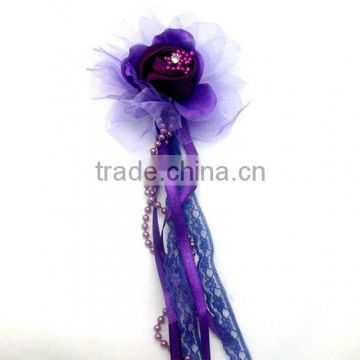 fashion flower brooches with feather for custome 02201009