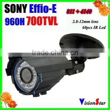 Surveillance Color Camera Outdoor 960h Ccd Sensor Sony Effio-E 700tvl Manual Zoom Lens 2.8-12mm Cctv Bullet Camera photo-2