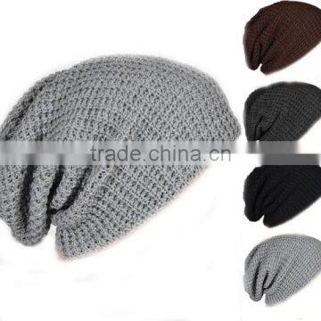 Chic Men Knitting Slouchy Beanie Cap Baggy Winter Hat Oversize Unisex Beanie