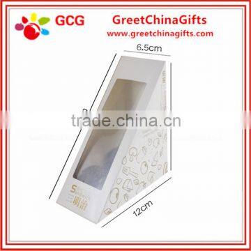 White Cardboard Tke Away Sandwich Packing Boxes with Clear PVC