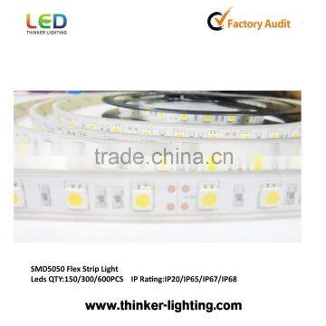 Flexible and trimmable SMD5050 60leds/m white color waterproof IP68 strip