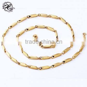 Wholesale 18k gold plated stainless steel thin link stick bullet necklace chain