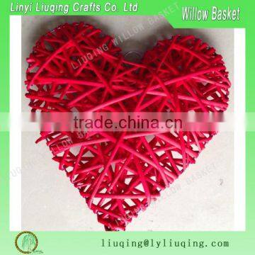 New Promote Red Willow Heart Wicker Heart Shape Handicraft For Christmas Decoration