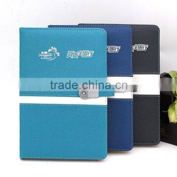 High quality leather bound custom notebook manufacturer with flash drive