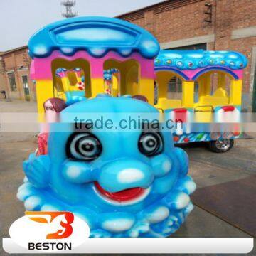 Beston amusement park rides 14 seats mini track electric train for sale