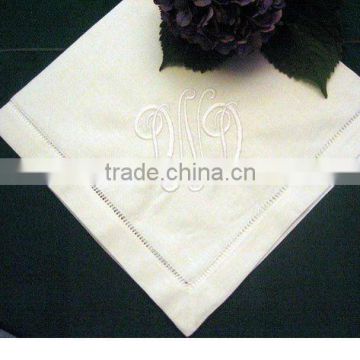 Hand Hemstitched monogrammed linen napkin