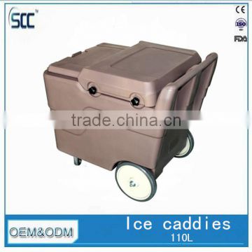 110L Plastic ice cool carts, ice storage carts for cooling