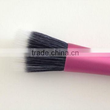 synthetic hair stippling makeup brush, metal handle cosmetic tools