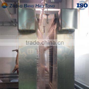 vertical pig washing machine with overhead conveying chains for pig slaughterhouse