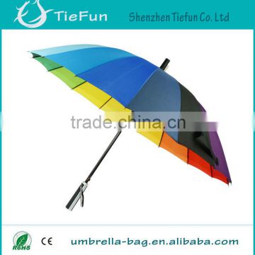 big size 16k colorful rainbow golf umbrella